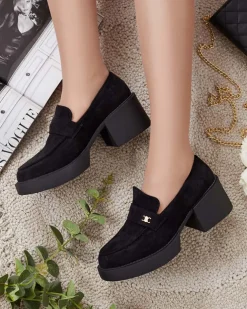 Royalfashion Półbuty damskie na wysokim słupku Pegorami