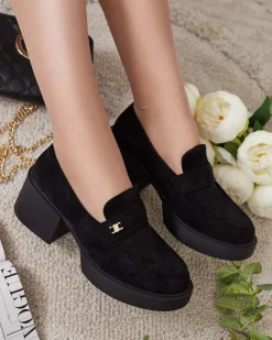 Royalfashion Półbuty damskie na wysokim słupku Pegorami