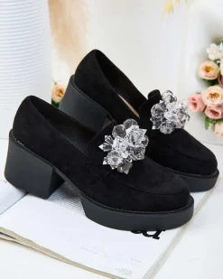 Royalfashion Półbuty damskie na wysokim słupku Pegorani