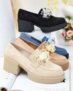 Royalfashion Półbuty damskie na wysokim słupku Pegorani