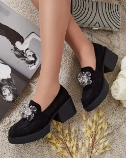 Royalfashion Półbuty damskie na wysokim słupku Pegorani