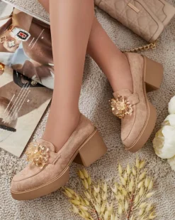 Royalfashion Półbuty damskie na wysokim słupku Pegorani