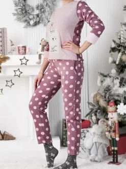 Royalfashion Piżama damska a'la polarowa Hello Winter