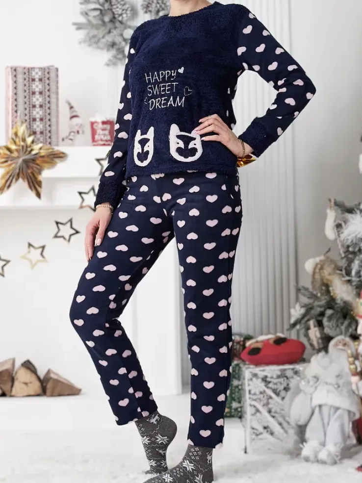 Royalfashion Piżama damska a'la polarowa Happy Sweet Dream