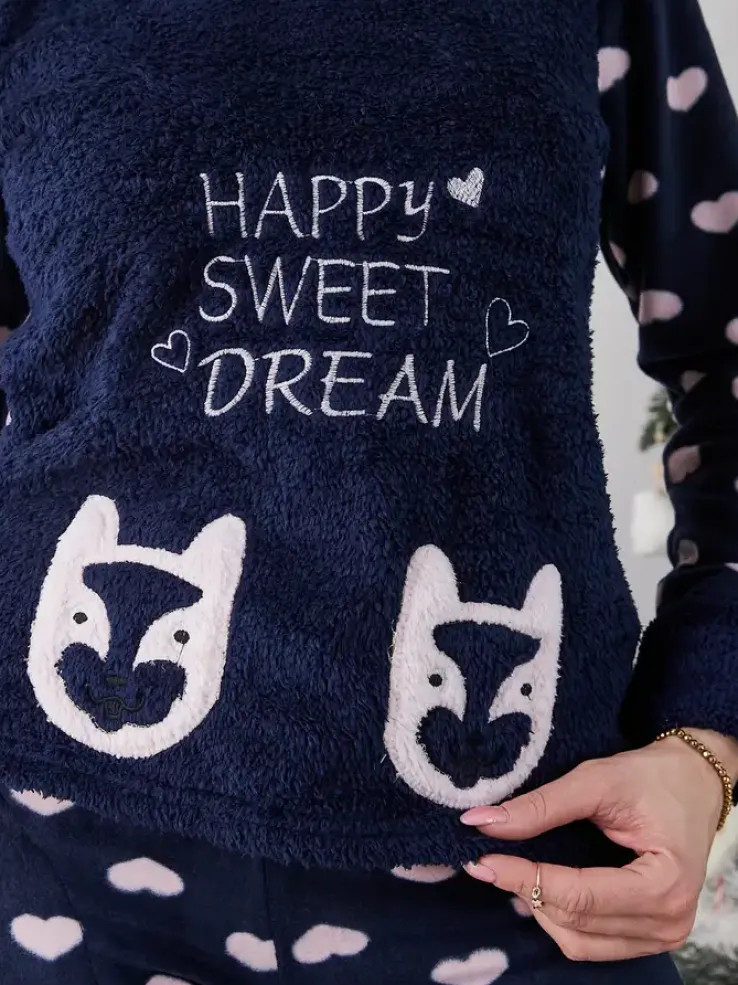 Royalfashion Piżama damska a'la polarowa Happy Sweet Dream