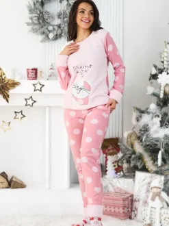 Royalfashion Piżama damska z kotkiem