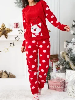 Royalfashion Piżama damska z kotkiem