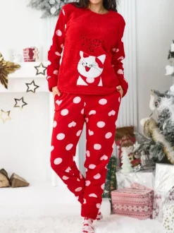 Royalfashion Piżama damska z kotkiem