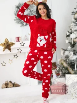 Royalfashion Piżama damska z kotkiem