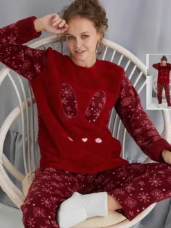 Royalfashion Piżama damska z króliczkiem a'la polarowa