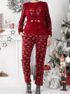 Royalfashion Piżama damska z króliczkiem a'la polarowa