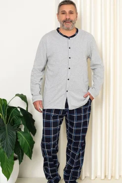 Royalfashion Piżama męska w szarym kolorze PLUS SIZE