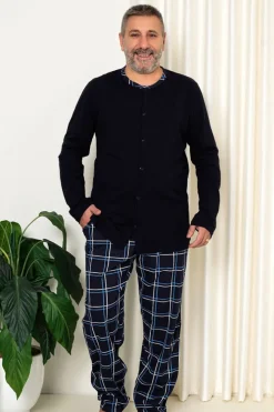 Royalfashion Piżama męska w kolorze granatowym PLUS SIZE