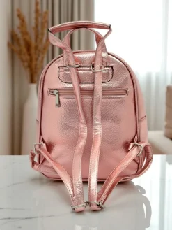 Royalfashion Plecak damski z eko skóry w paski Metallic Stripes