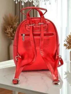 Royalfashion Plecak damski z eko skóry w paski Metallic Stripes