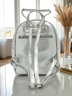 Royalfashion Plecak damski z eko skóry w paski Metallic Stripes