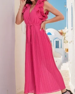 Royalfashion Plisowany kombinezon damski