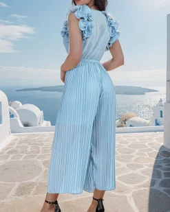 Royalfashion Plisowany kombinezon damski