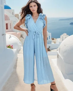 Royalfashion Plisowany kombinezon damski