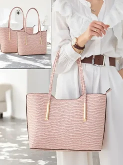 Royalfashion Podwójna lakierowana torebka damska z tłoczeniem