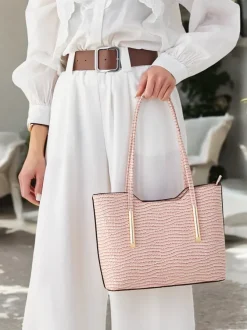 Royalfashion Podwójna lakierowana torebka damska z tłoczeniem