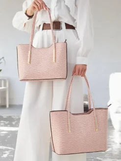 Royalfashion Podwójna lakierowana torebka damska z tłoczeniem