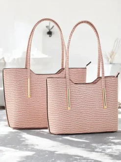 Royalfashion Podwójna lakierowana torebka damska z tłoczeniem