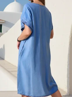 Royalfashion Prosta damska tunika a'la sukienka typu jeansowa