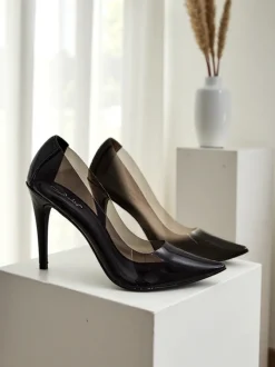 Royalfashion Przeźroczyste damskie czółenka na szpilce Selqoa