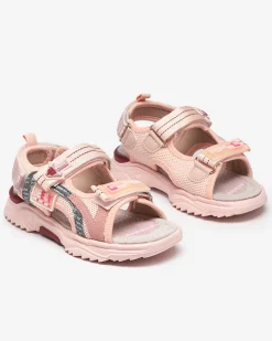 Royalfashion Różowe dziecięce sandałki zapinane ma rzepy Ceteris