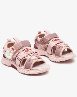 Royalfashion Różowe dziewczęce sandały na rzepy Roserro