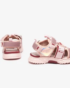 Royalfashion Różowe dziewczęce sandały na rzepy Roserro