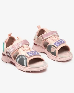 Royalfashion Różowe sandały dziecięce na rzepy Wukapi