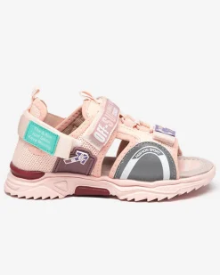 Royalfashion Różowe sandały dziecięce na rzepy Wukapi