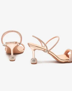 Royalfashion Różowo- złote lakierowane klapki na niskim obcasie Lakopi