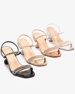 Royalfashion Różowo- złote lakierowane klapki na niskim obcasie Lakopi