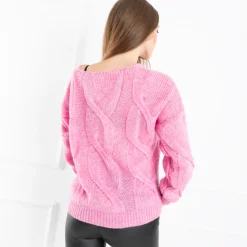 Royalfashion Różowy sweter damski