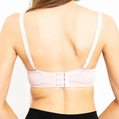 Royalfashion Różowy usztywniany biustonosz z koronką