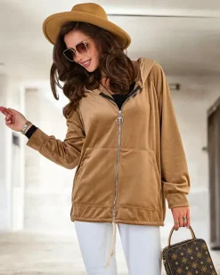 Royalfashion Rozpinana bluza z kapturem damska