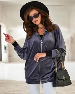 Royalfashion Rozpinana bluza z kapturem damska