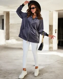 Royalfashion Rozpinana bluza z kapturem damska