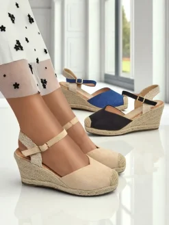 Royalfashion Sandały damskie na koturnie Solara Espadryle