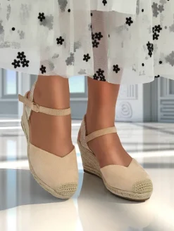 Royalfashion Sandały damskie na koturnie Solara Espadryle