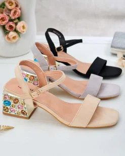 Royalfashion Sandały damskie na słupku z kryształkami Ohvare