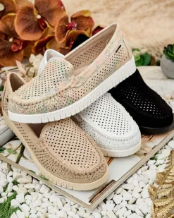 Royalfashion Skórzane mokasyny damskie Nafis