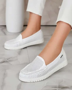 Royalfashion Skórzane mokasyny damskie Nafis