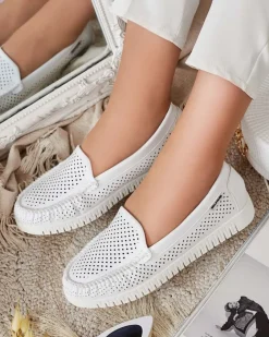 Royalfashion Skórzane mokasyny damskie Nafis