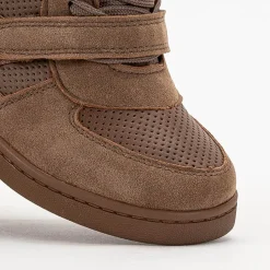 Royalfashion Sneakersy dziewczęce brązowe na krytym koturnie Janomi