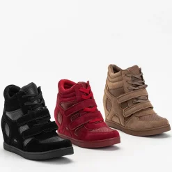 Royalfashion Sneakersy dziewczęce brązowe na krytym koturnie Janomi