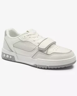 Royalfashion Sportowe sneakersy damskie w biało- szarym kolorze Xirrat